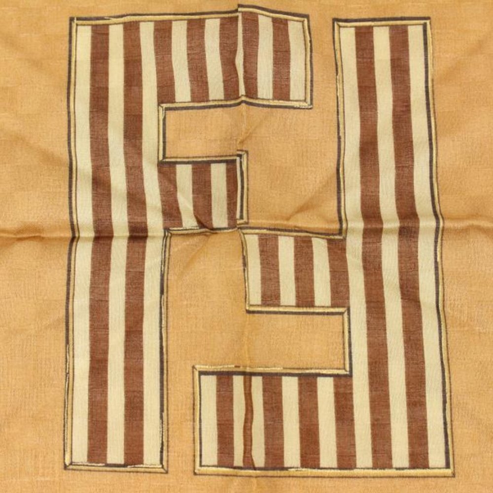 Fendi Brown x Black x Gold FF Zucca Logo Scarf 2f815a - Picture 12 of 12